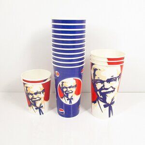 16 Kentucky Fried Chicken Vintage Wax Paper Cup 3 Different Models